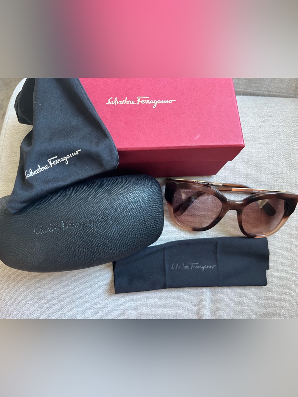Salvatore Ferragamo Brown Gradient Cat-Eye Sunglasses